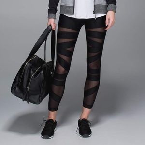 Lululemon Black High Times Tech Mesh Zig Zag Pant